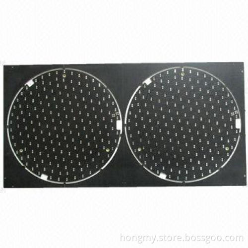 2-layer LED PCB with Green Mask on One Side and Black Mask on Other Side